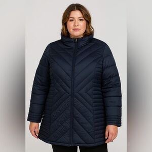 Avenue Black Puffer Jacket Sleek Insulated Design